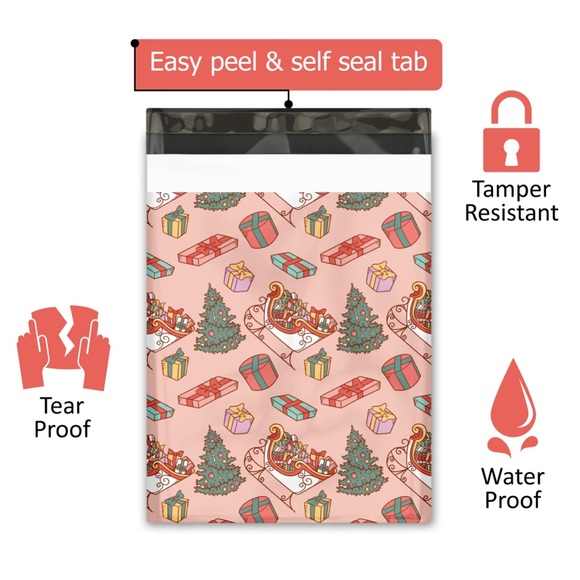 🛷 20 HOLIDAY SLEIGH Poly Mailers 10 x 13 inch - Picture 4 of 7